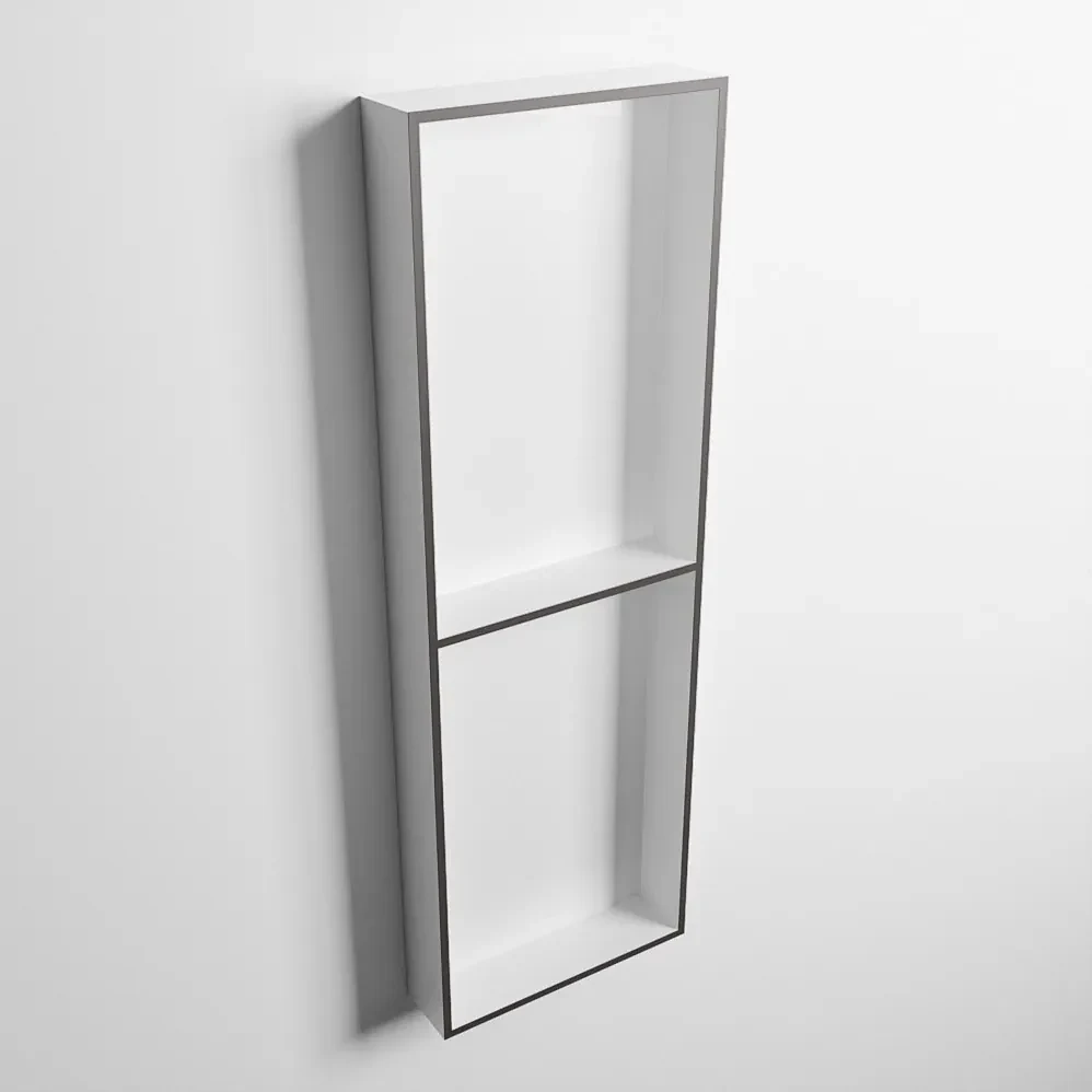 Mondiaz Easy nis 150x30x8cm 2 vakken dark grey/talc