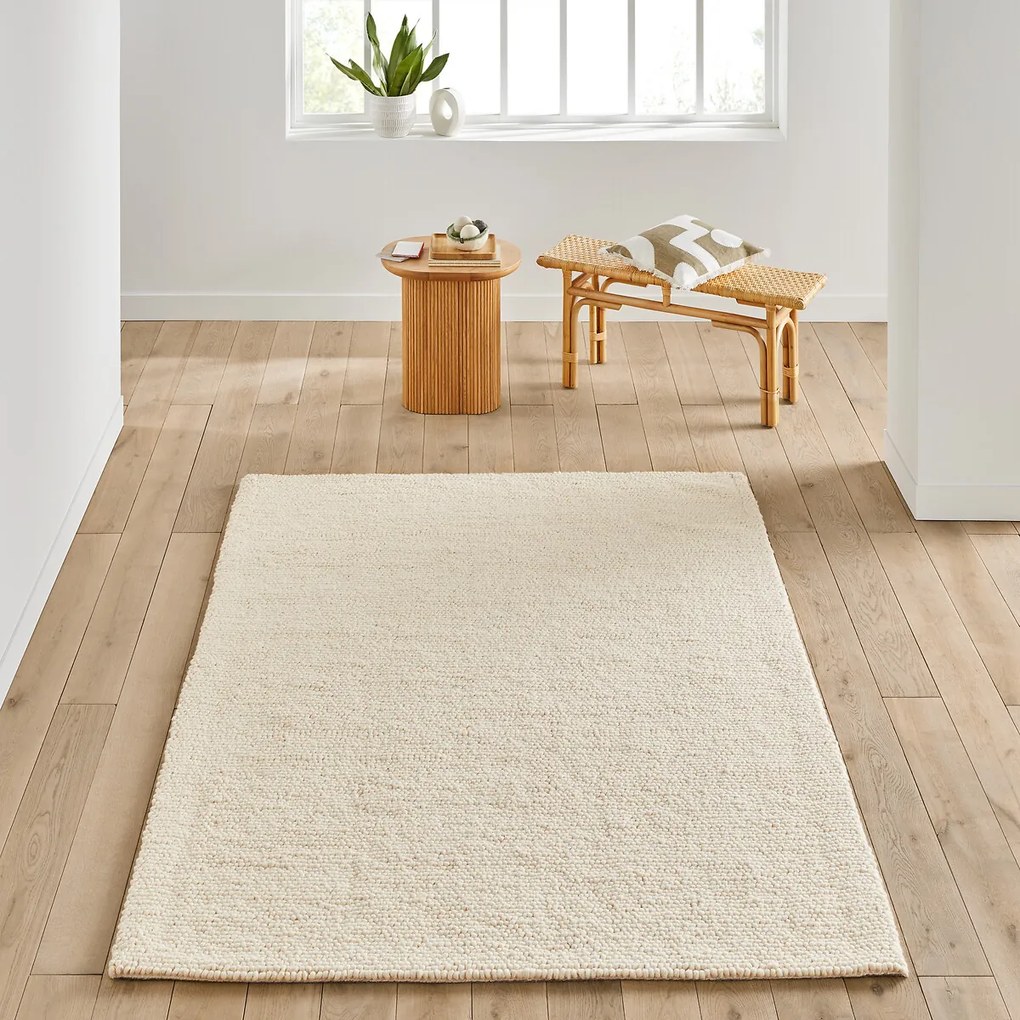 Vloerkleed in wol, tricot effect, Diano