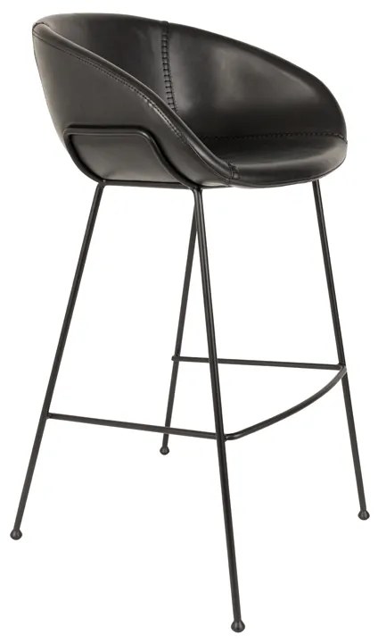 Zuiver Feston Hoge Design Barkruk PU-leer Zwart