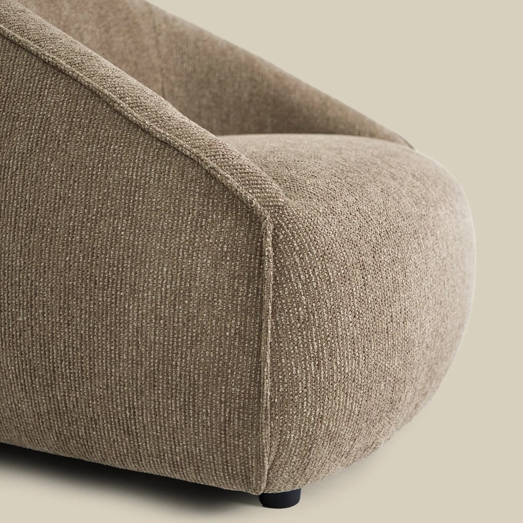Taupe Fauteuil Met Ronde Rugleuning