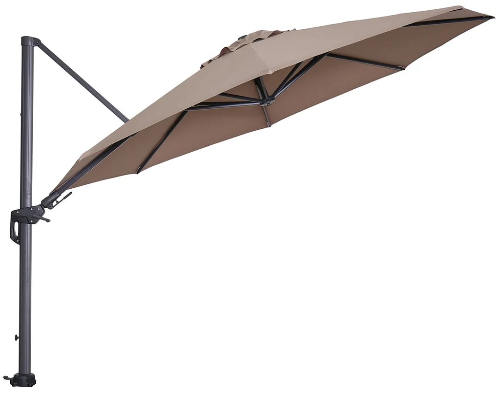 Garden Impressions Hawaii zweefparasol Ø350 cm - frame carbon black - doek taupe