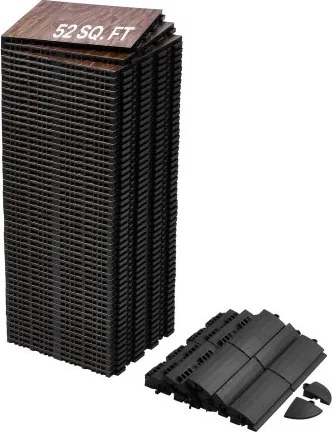 VEVOR Dansvloertegels, 315x315x17,2 mm, 52 in elkaar grijpende dansvloeren, draagbare dansvloer met zachte basis (eikenhoutnerf, 52 vierkante voet/doos)