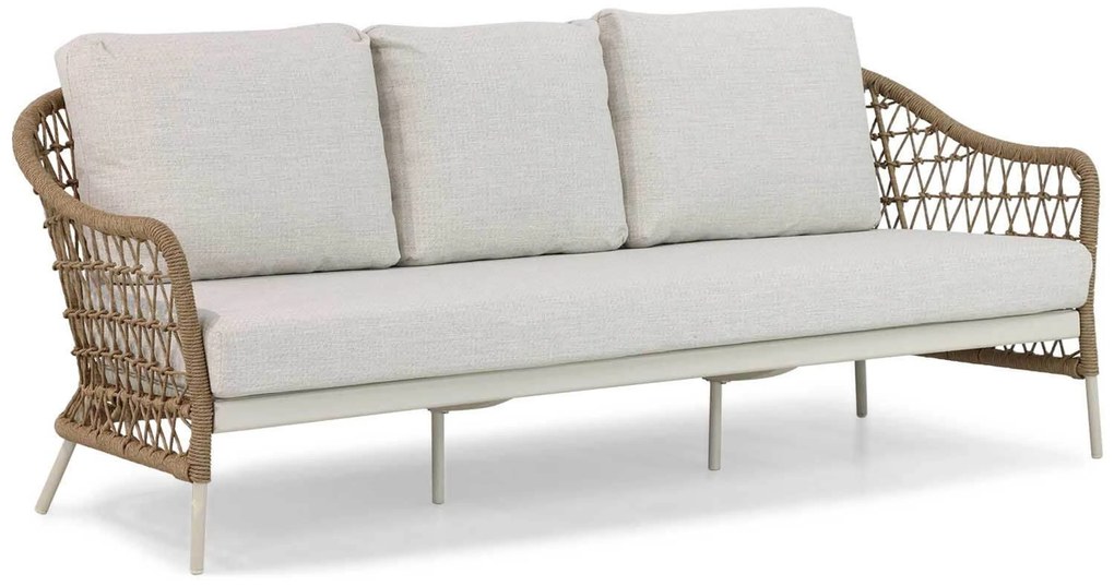 Stoel en Bank Loungeset 5 personen Wicker/Aluminium/Aluminium/wicker Taupe Coco Bali