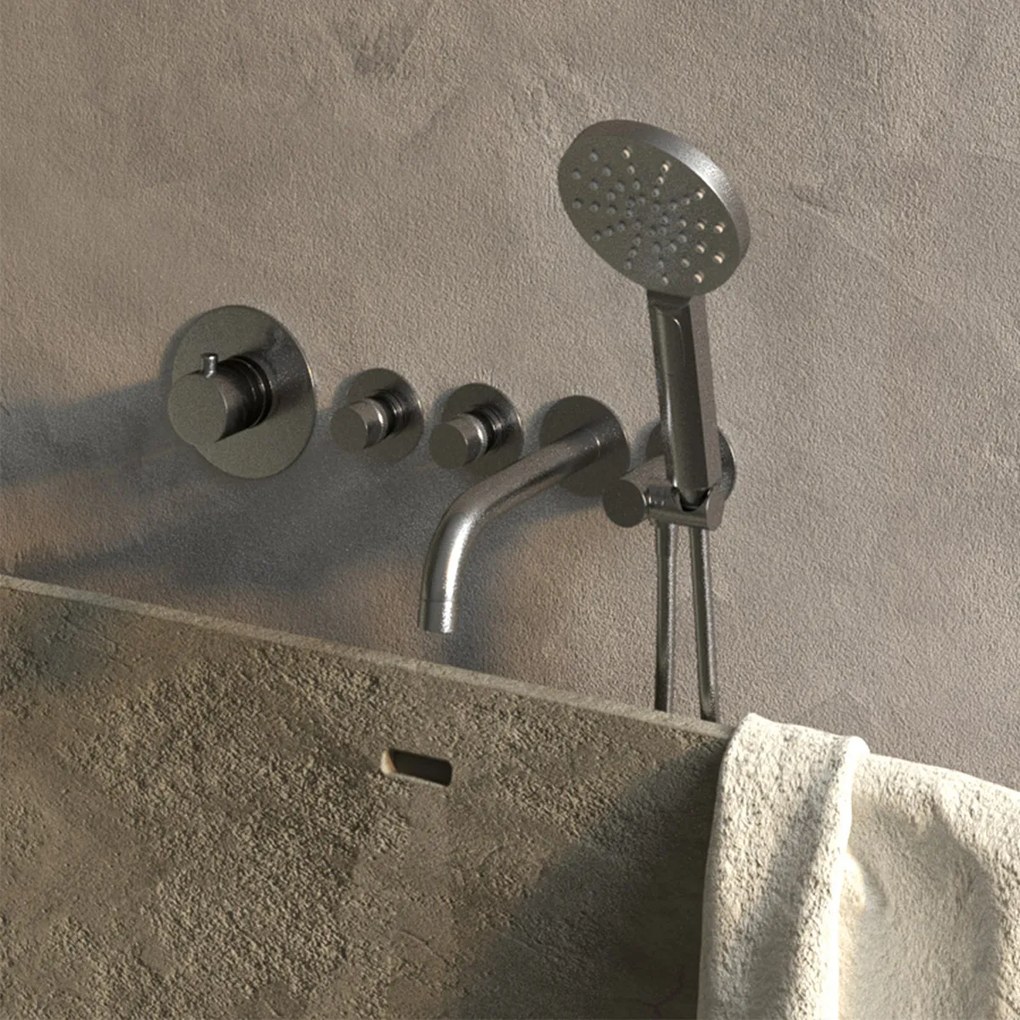 Brauer Brushed Edition inbouw badkraan met uitloop en 3 standen handdouche RVS geborsteld PVD