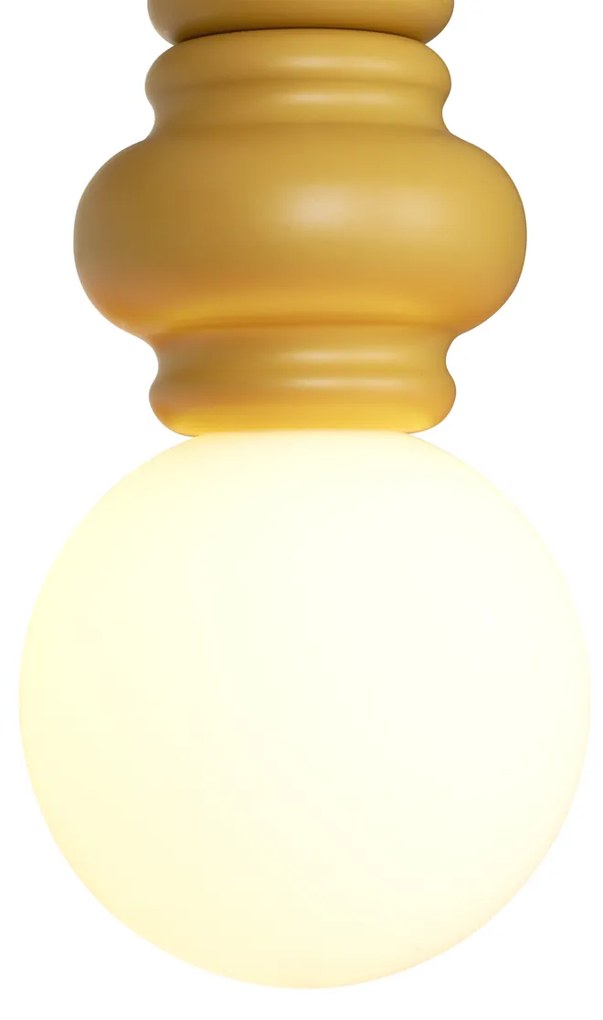 Retro hanglamp okergeel met mat glas - Fedde