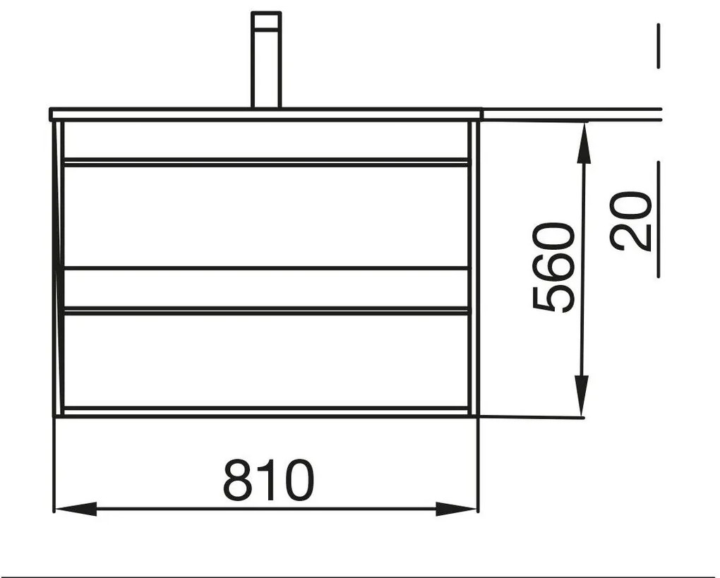 Muebles Resh badkamermeubel 80cm staand zonder kraangat wit mat