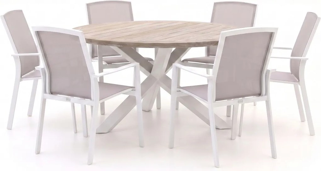 Diningset Forza  | 6 personen teakhout | Tuinset stapelbaar | 7-delig | Kees Smit Tuinmeubelen