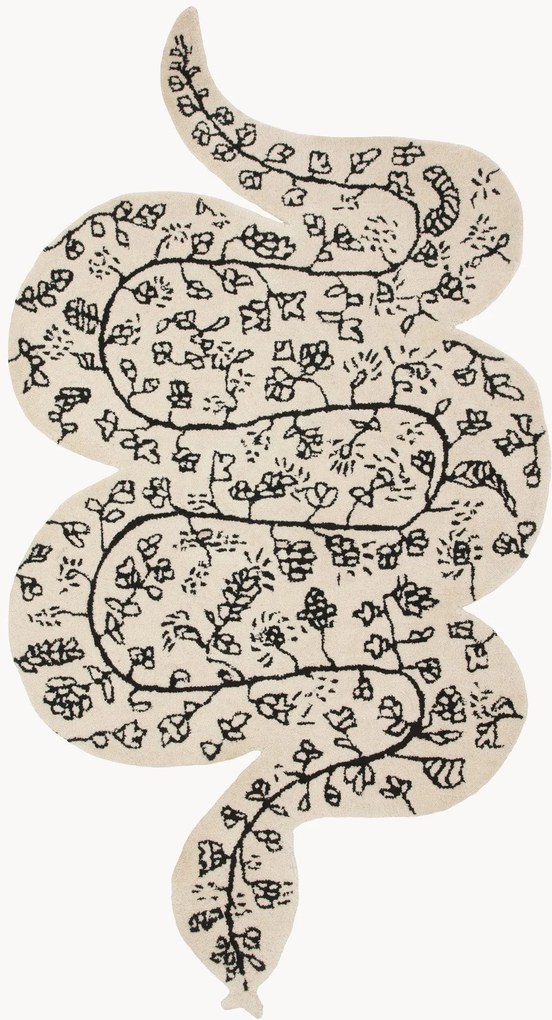 Handgeweven wollen vloerkleed Inky