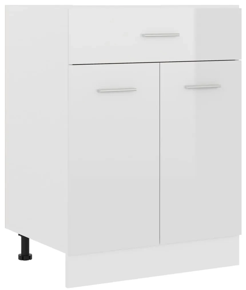 vidaXL Onderkast met lade 60x46x81,5 cm spaanplaat hoogglans wit