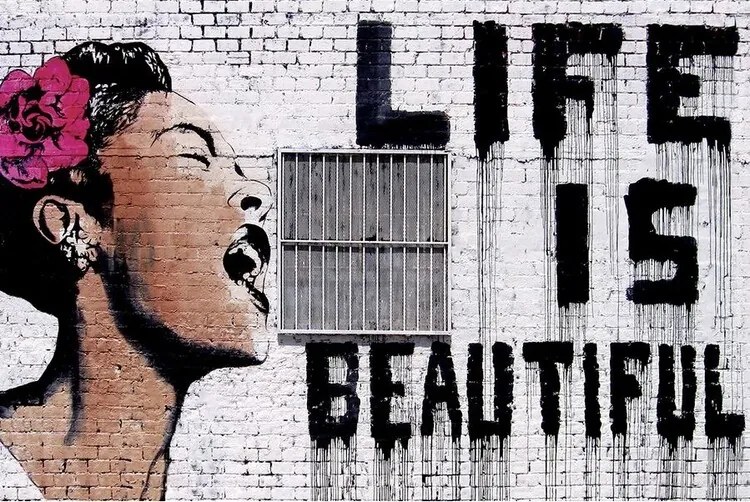 Kunstdruk Banksy - Life is Beautiful