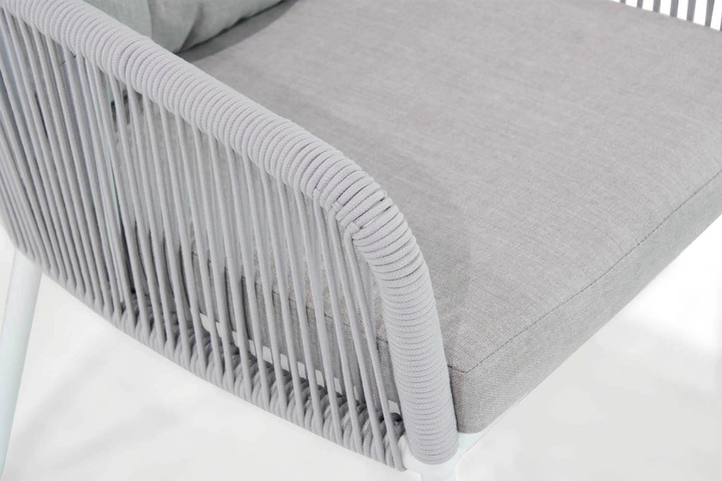 Tuinset 6 personen 220 cm Aluminium/rope Wit Santika Furniture Santika