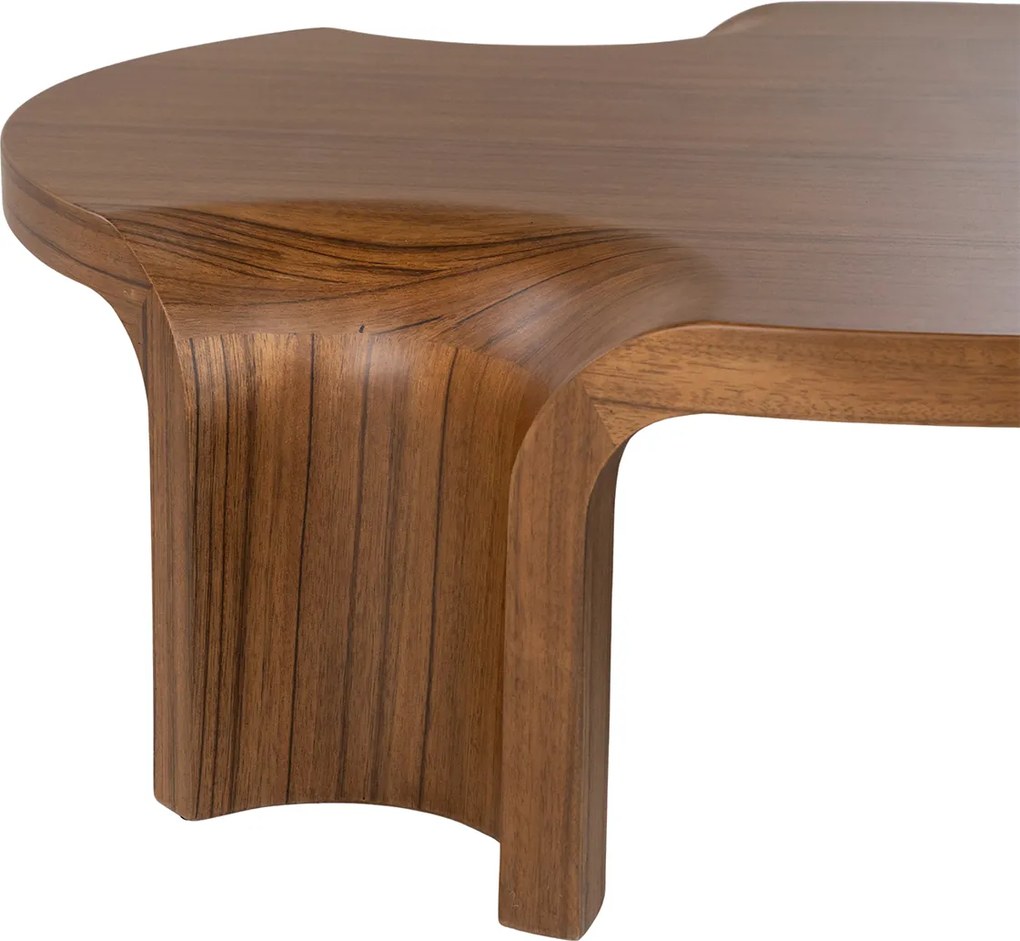 Organische Walnoot Salontafel - 110 X 110cm.
