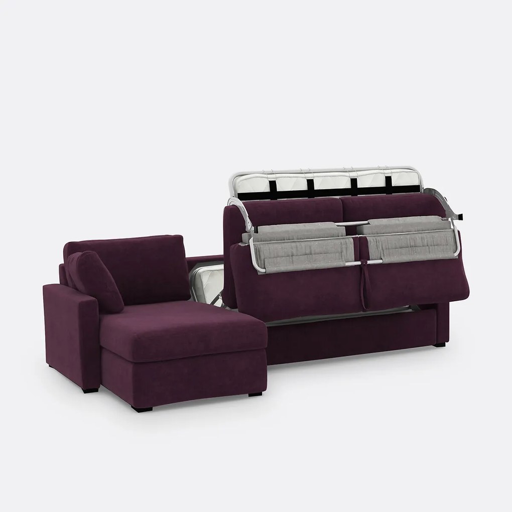 Hoekbank, omvormbaar, 4-zits, fluweel, Comfort Bultex®, TIMOR