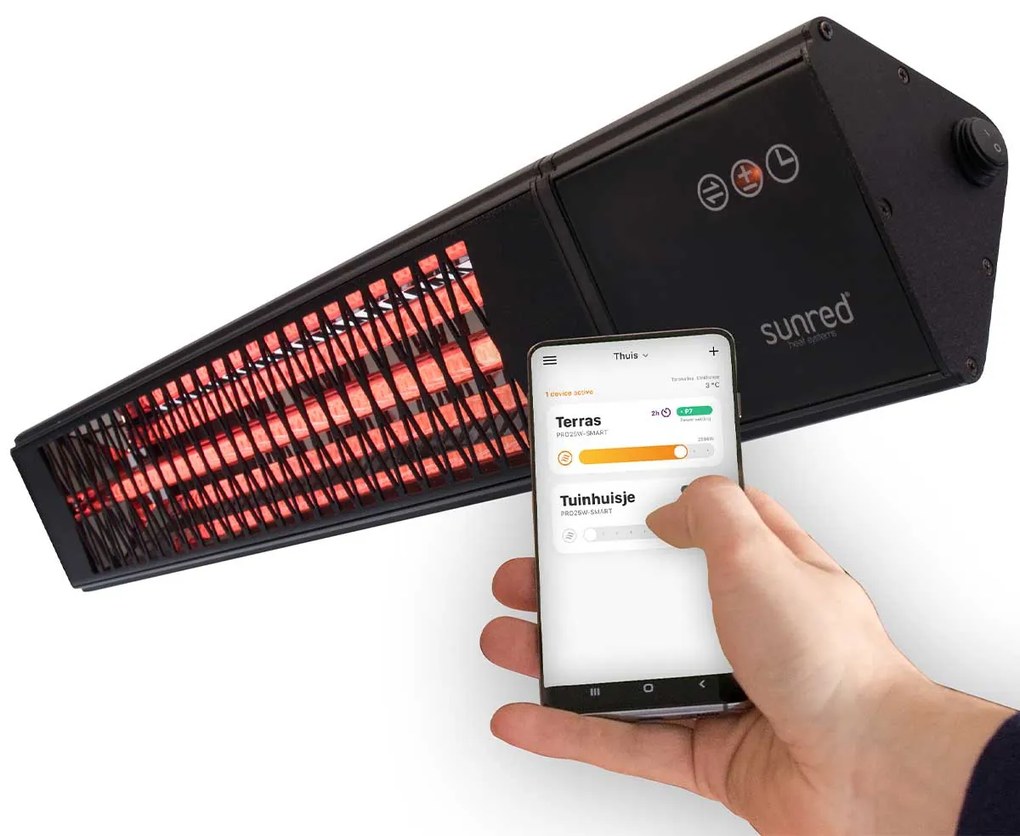 OutTrade Sunred Dark triangle smart muur heater - 2500 Watt