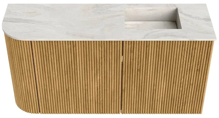Mondiaz Joya DLux 80cm toiletmeubel ronding links oak met wastafel faye rechts 1 kraangat ostra