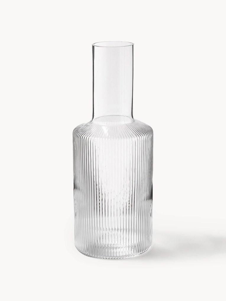 Mondgeblazen karaf Ripple met reliëfpatroon, 1 L