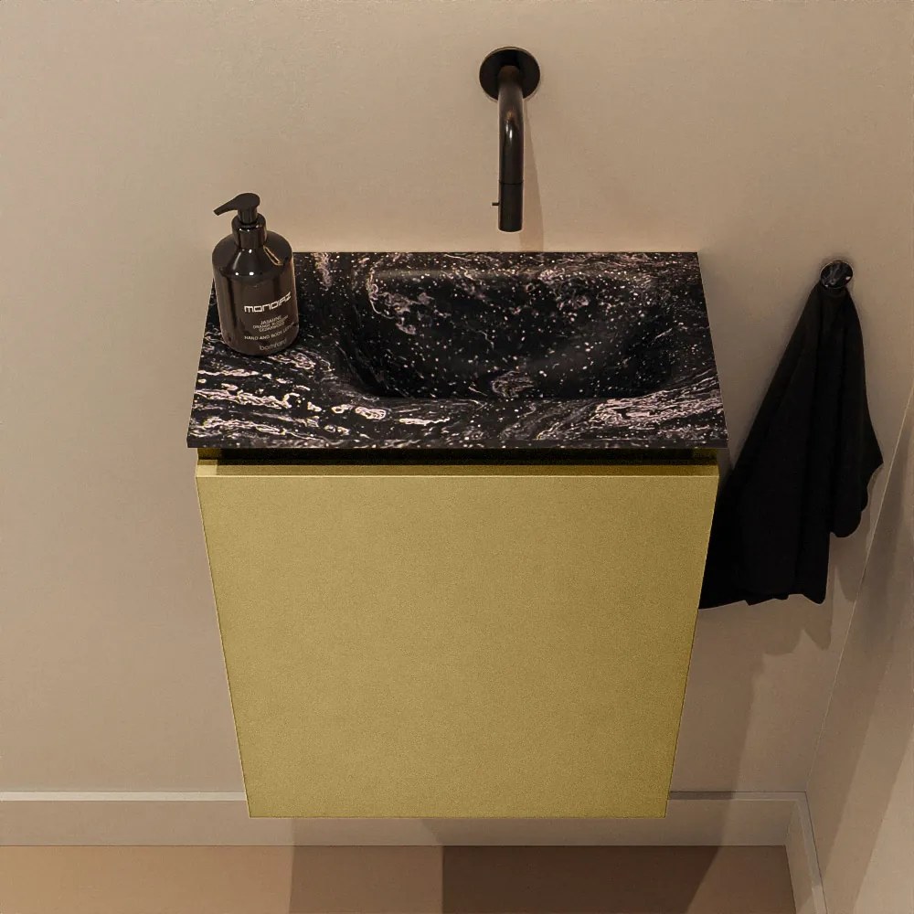 Mondiaz Ture DLux toiletmeubel 40cm oro met wastafel lava rechts zonder kraangat