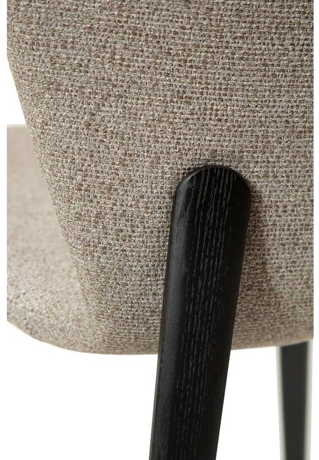 Goossens Eetkamerstoel Bordeaux bruin stof leuning, elegant chic