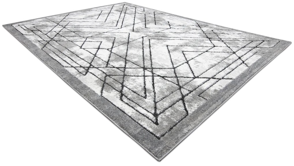 Tapijt modern COZY Lina, geometrisch - Structureel, twee poolhoogte , grijs