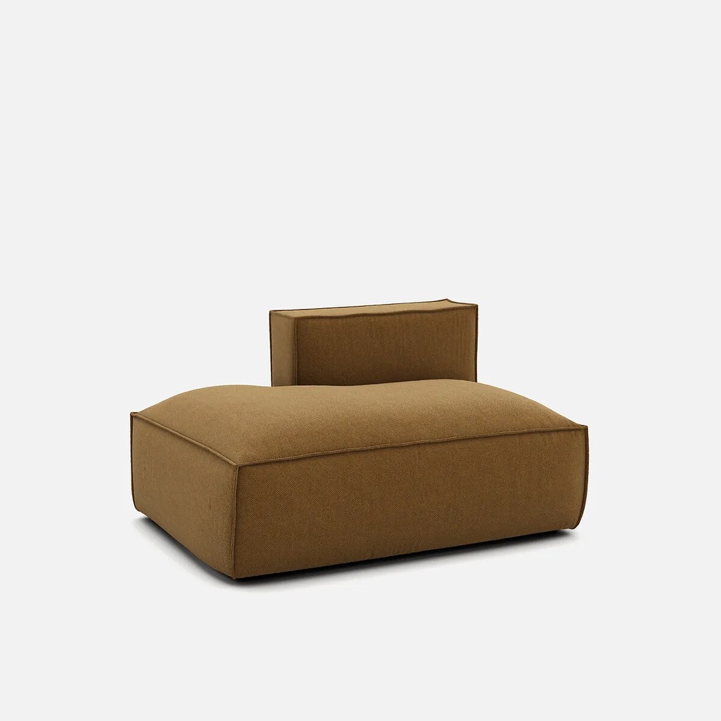 Links chaise longue-element voor modulaire bank, in structuurstof, Seven