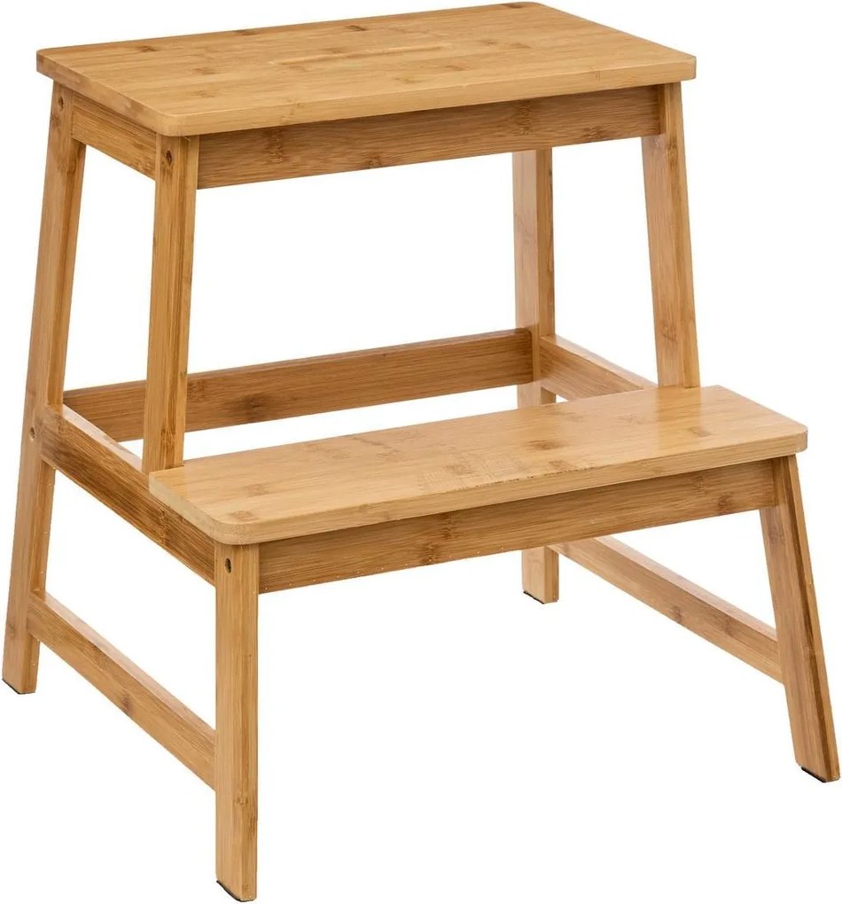 5Five keukentrapje met 2 Treden H47 cm - Bamboe