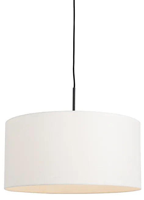 Stoffen Eettafel / Eetkamer Moderne hanglamp zwart met witte kap 50 cm - Combi 1 Modern E27 rond Binnenverlichting Lamp