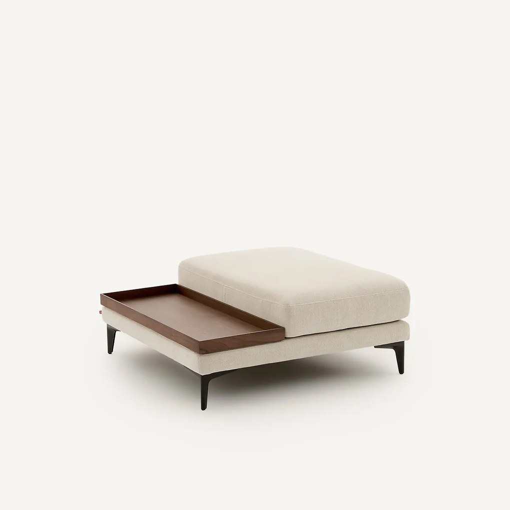 Voetensteun met dienblad, gevlochten polyester, MODERNISTE, ontwerp Emmanuel Gallina