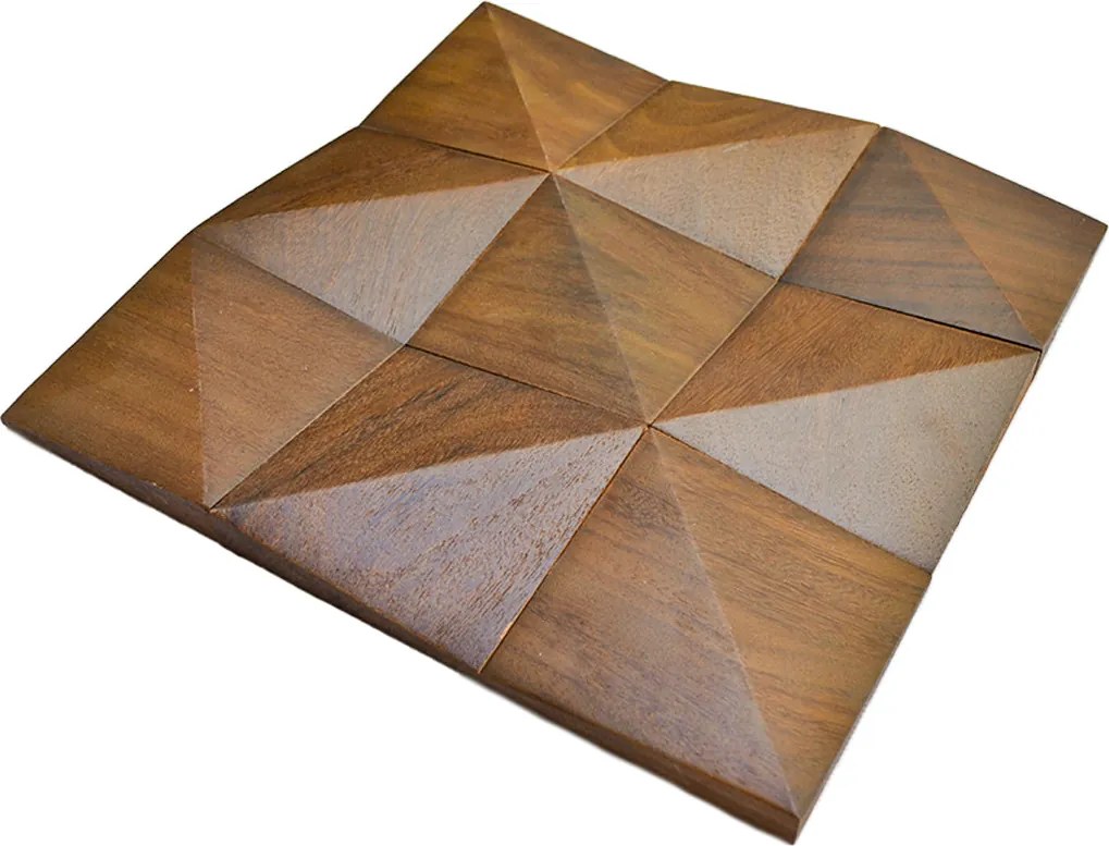 3D Houten Wandpaneel | Cumaru Deep | 30×30 cm | Wanddecoratie