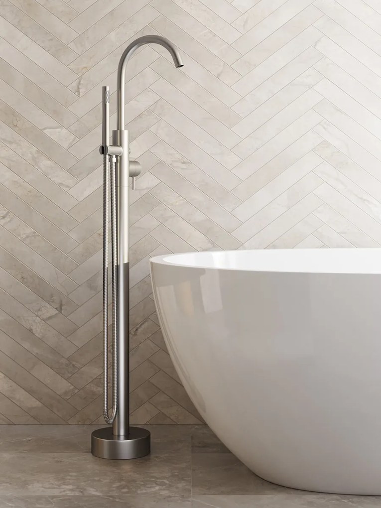 Saniclear Exclusive Stripes vrijstaande badkraan RVS