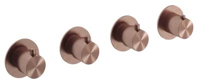 Hotbath Archie Afbouwdeel - Inbouw douche thermostaat met 3 stopkranen horizontaal en verticaal te monteren BCP Geborsteld Koper PVD AR7070EXTBCP