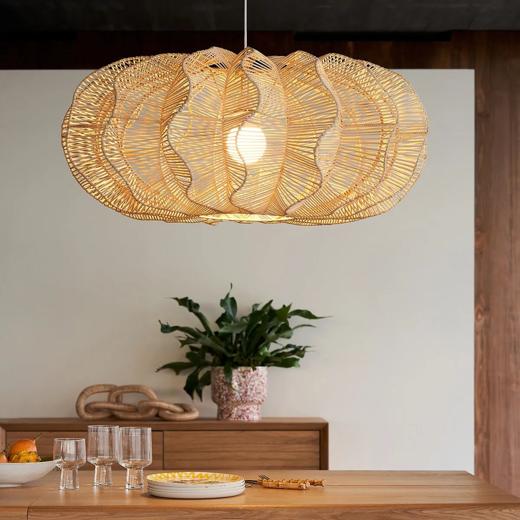 Hanglamp van gevlochten rotan, Awan