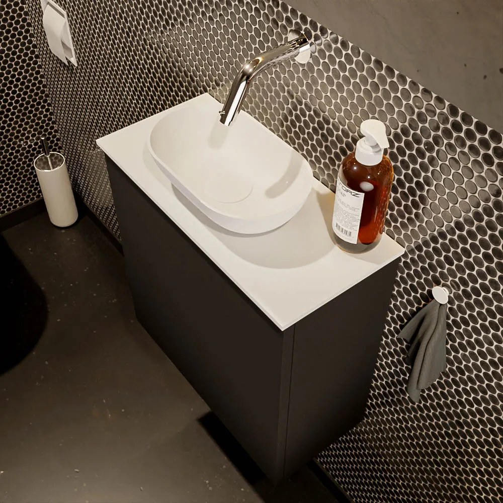 Mondiaz Fowy toiletmeubel 50cm urban met witte waskom midden zonder kraangat