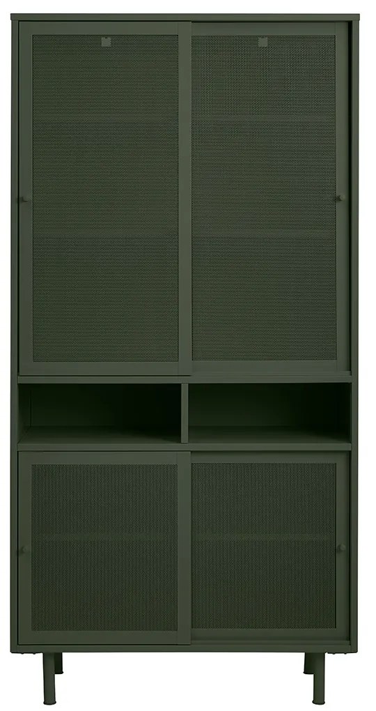 Hoge Kast Groen Metaal - 90x40x180cm.
