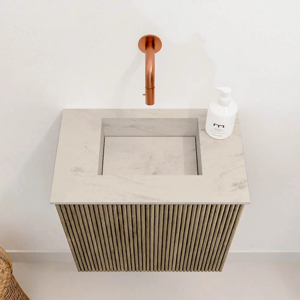 Mondiaz Joya DLux 40cm toiletmeubel dusk met wastafel faye midden zonder kraangat opalo