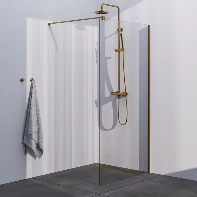 BRAUER Gold Season Inloopdouche - helder glas - 100x200cm - goud geborsteld GS-ISMP1H100200GG