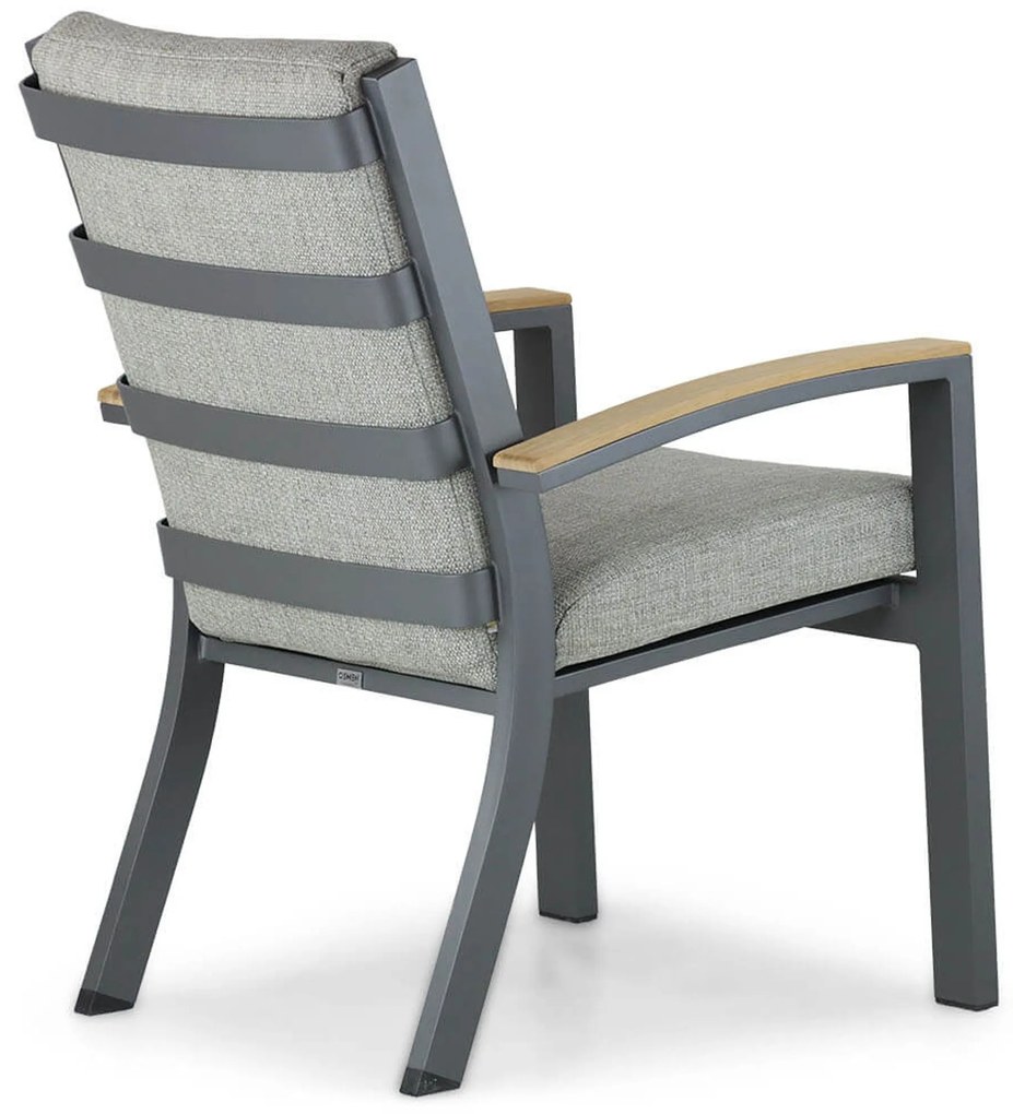 Tuinset 4 personen 100 cm Aluminium/teak Grijs Osmen Midura/Borello