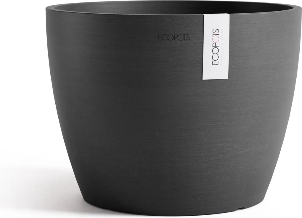 Ecopots bloempot Stockholm 31- Rond - Dark Grey - Diameter 31 x H23,5 cm