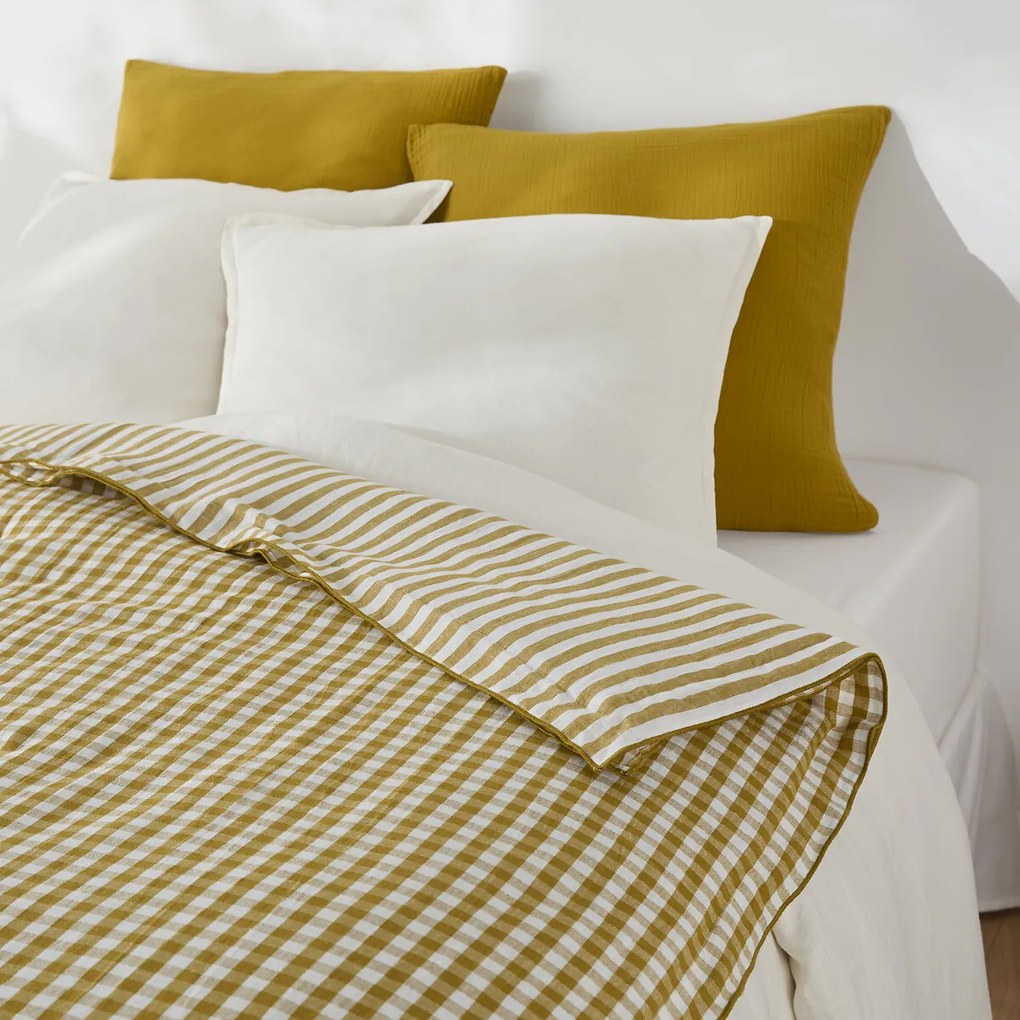 Quilt van geweven-geverfd katoen/linnen, Cottage