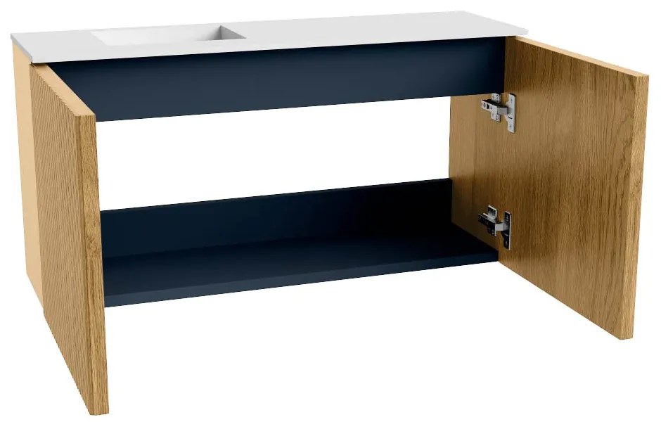 Mondiaz Joya 80cm toiletmeubel oak met wastafel faye links zonder kraangat talc