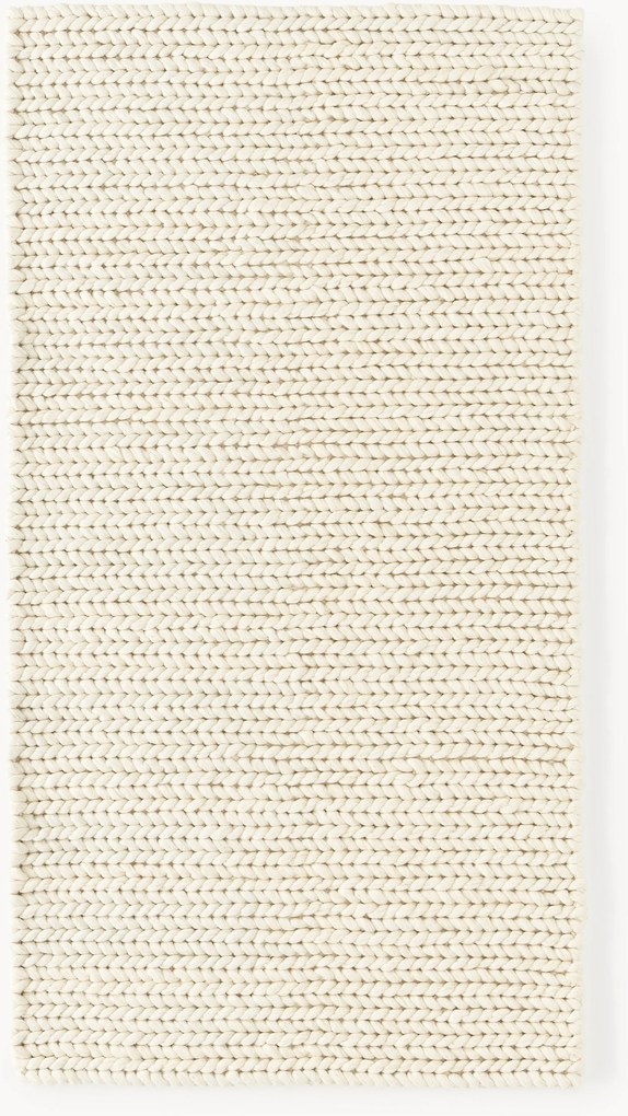 Handgemaakt wollen vloerkleed Bruna met gevlochten structuur