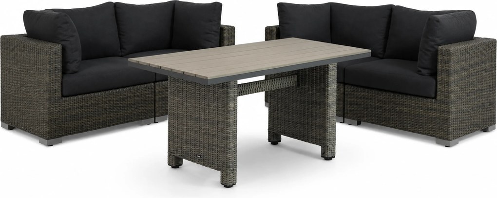 Dining Loungeset 4 personen Wicker Taupe Garden Collections Toronto/Lusso