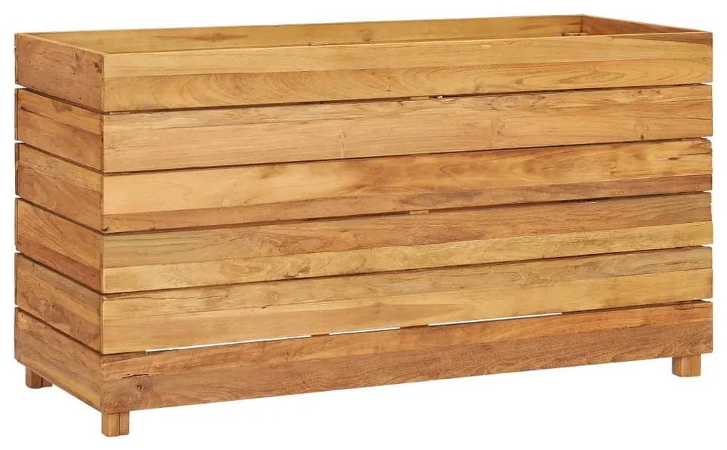 vidaXL Plantenbak verhoogd 100x40x55 cm gerecycled teakhout en staal