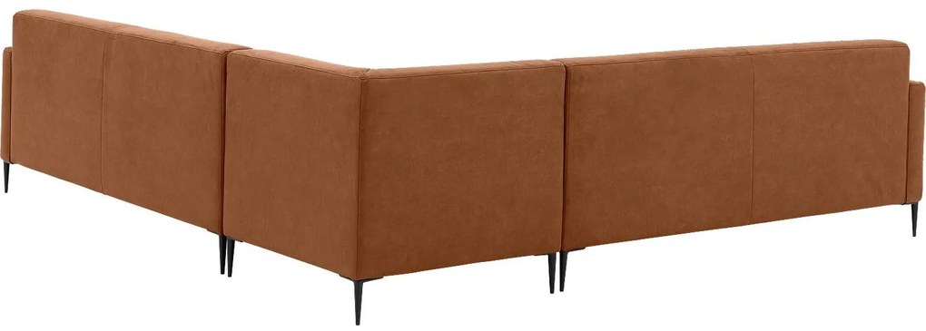 Goossens  Key West cognac, micro leer, 3-zits, modern design