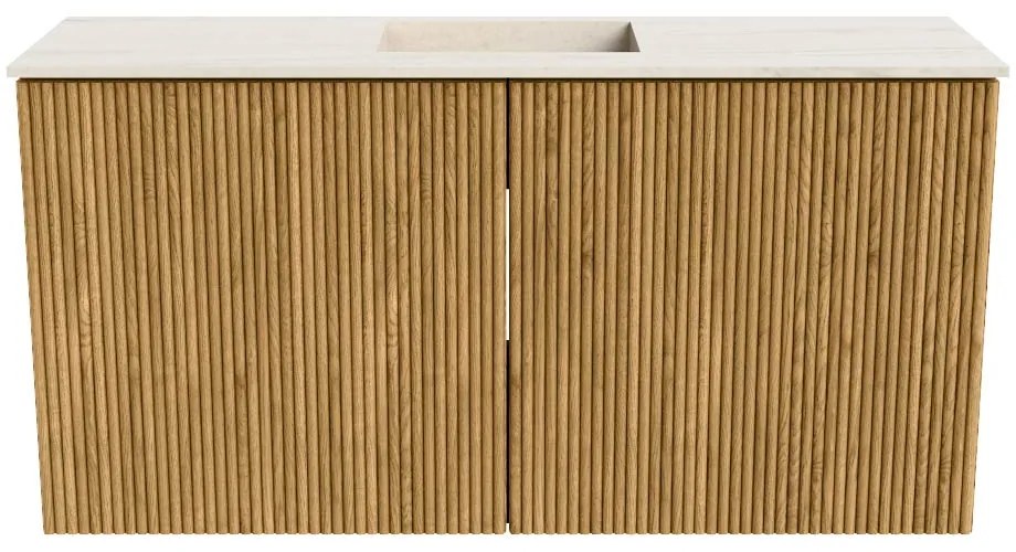 Mondiaz Joya DLux 80cm toiletmeubel oak met wastafel faye midden zonder kraangat meli