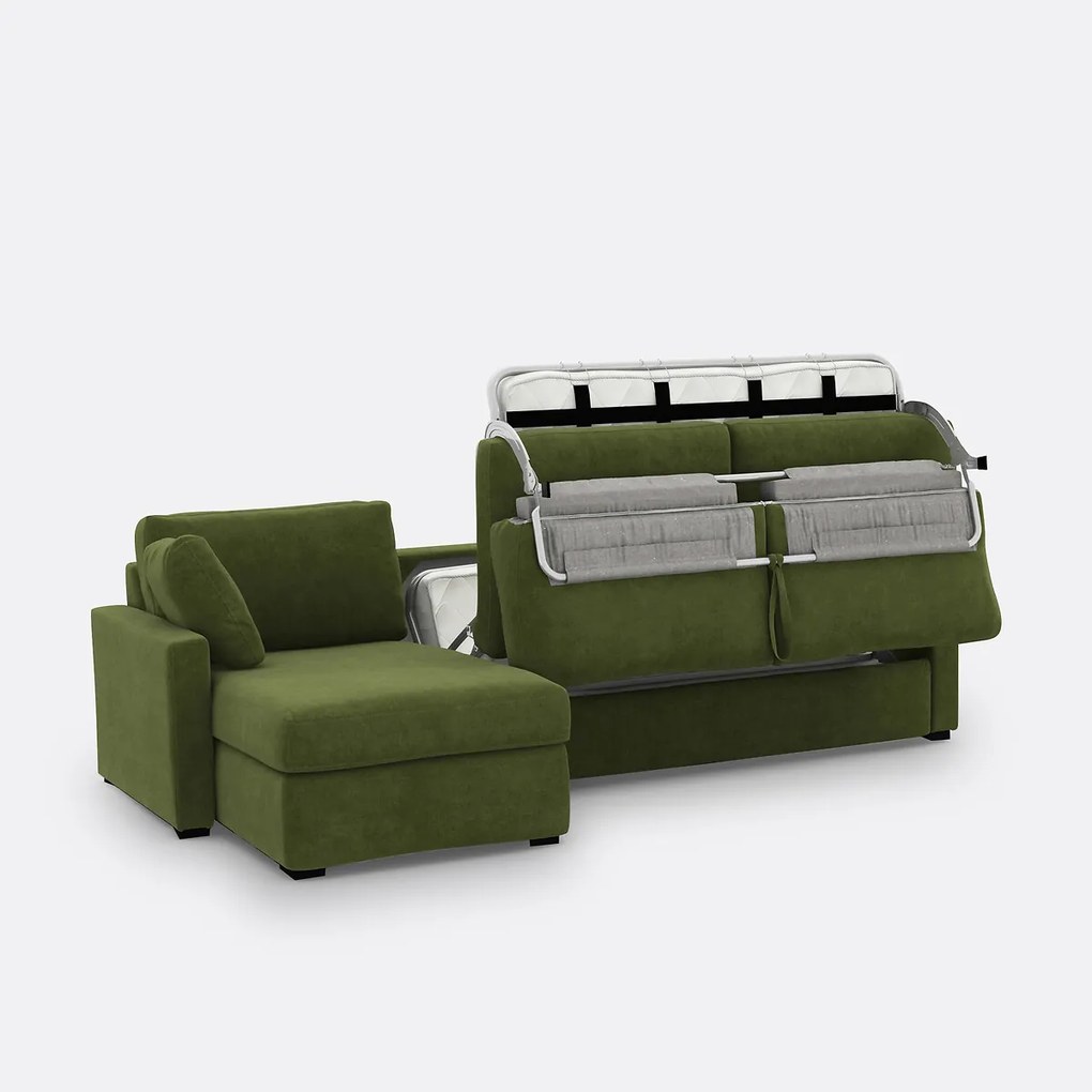 Hoekbank, omvormbaar, 4-zits, fluweel, Comfort Bultex®, TIMOR