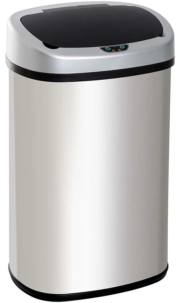 HOMdotCOM Automatische afvalbak met infraroodsensor 58L zilver