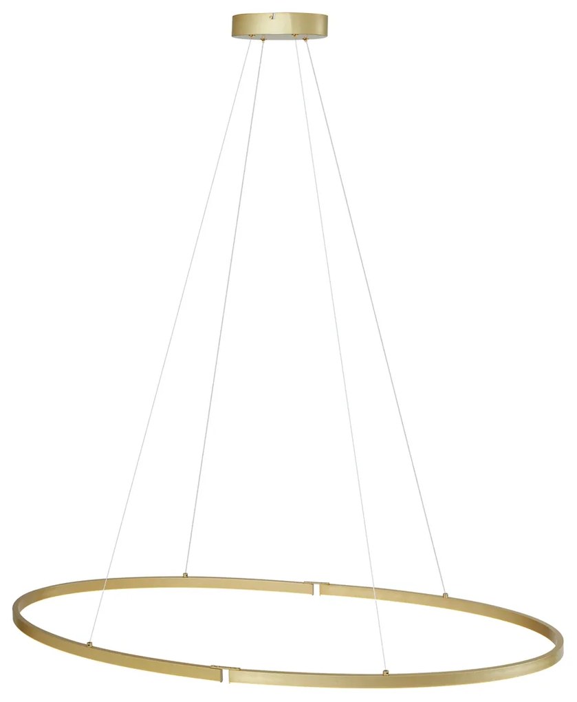 Design hanglamp messing 120cm incl. LED 3-staps dimbaar - Ovallo