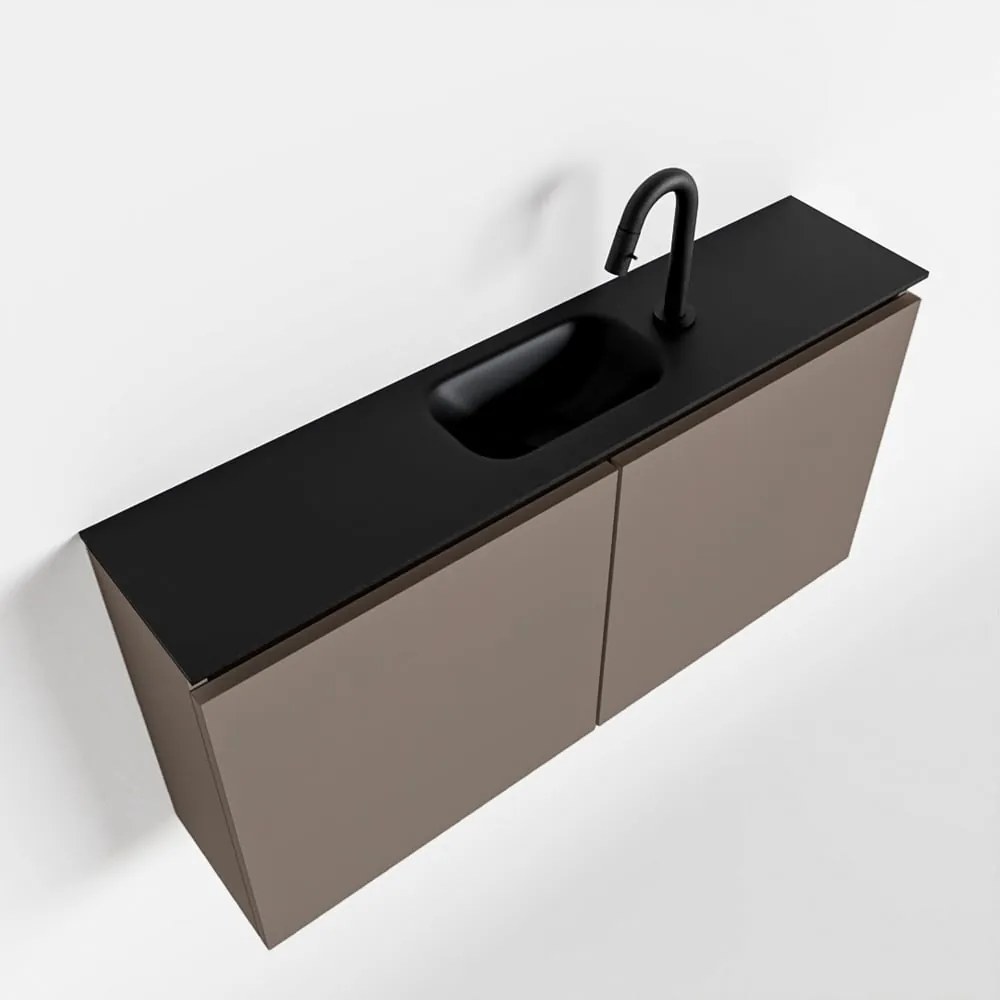 Mondiaz Ture 100cm toiletmeubel smoke met wastafel urban midden 1 kraangat
