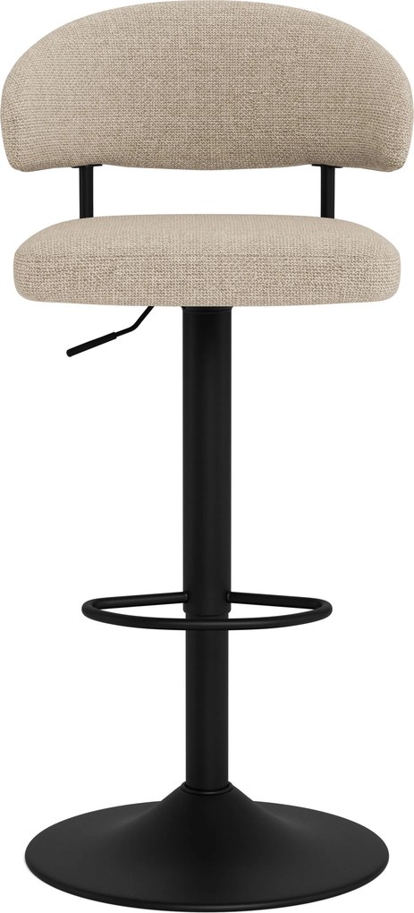 Mazzoni IRIS Beige (stof Basel 24)/zwarte poot - GESTOFFEERDE BARKRUK VOOR KEUKEN/BAR