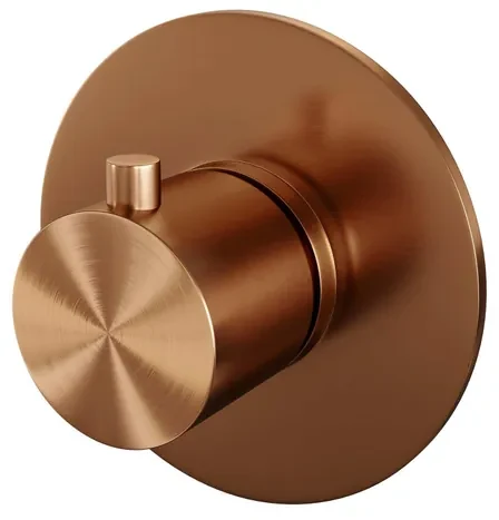 Brauer Copper Edition inbouwthermostaat - met inbouwdeel - 1 gladde knop - PVD - geborsteld koper 5-GK-018RR